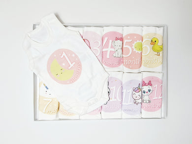 Baby Milestone Set ( 12 pieces ) _ sleeveless