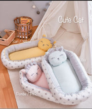 Load image into Gallery viewer, Cute Cat Baby Nest with Pillow - Yellow